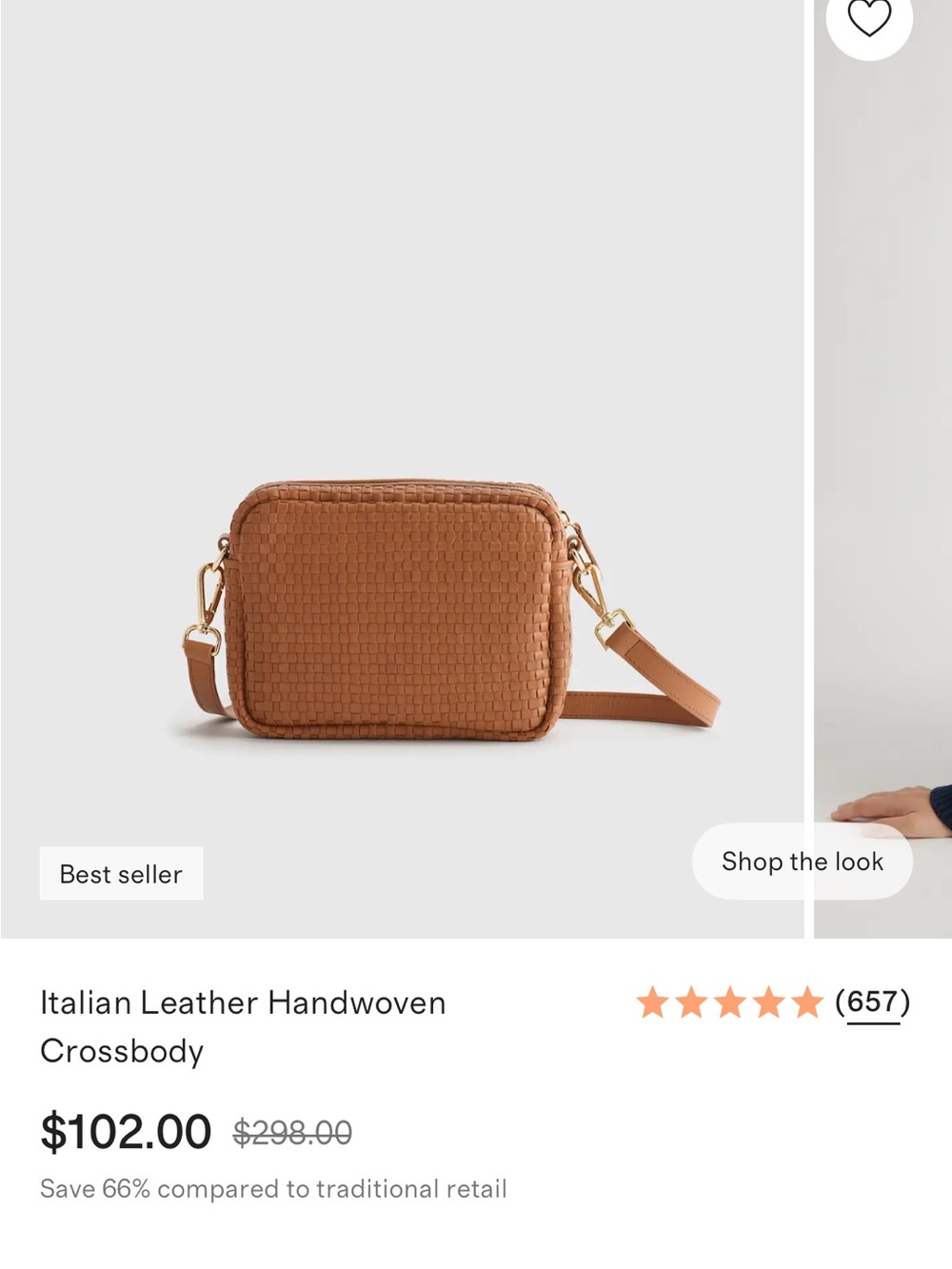 Quince Italian Leather Handwoven Crossbody - Picture 10 of 14
